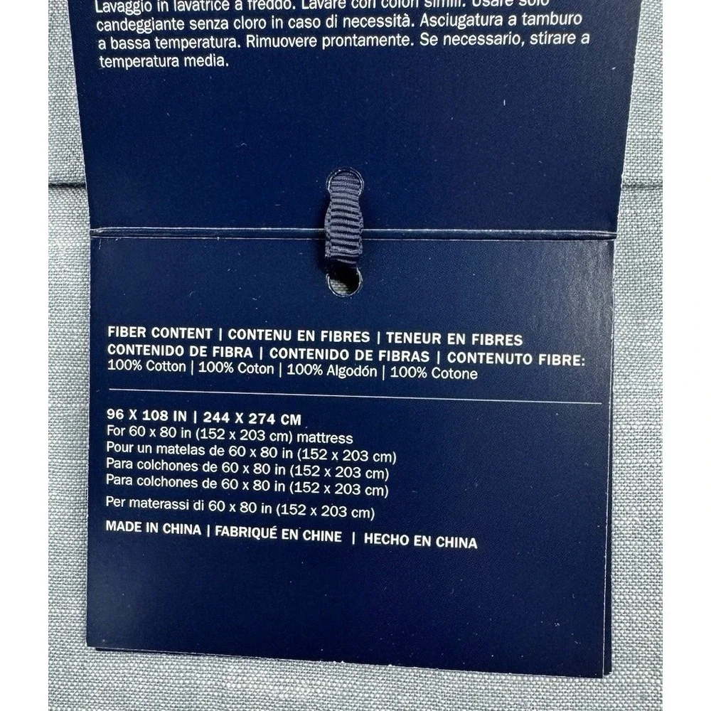 New Ralph Lauren WORKSHIRT CHAMBRAY Blue‎ Flat Sheet - Queen $215